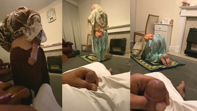 Muslim Hot Wife Doing Namaz Husband Jerking Fucking boobs